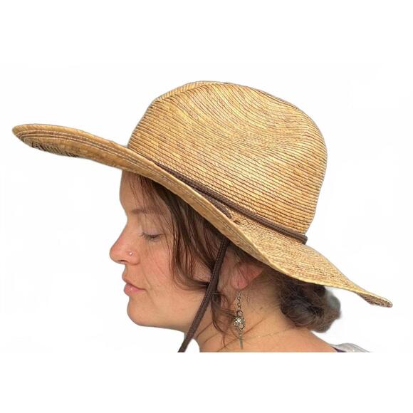 Vintage Tula Woven Straw Sun Hat – Wide Brim Natural Summer Boho Style - Picture 1 of 8